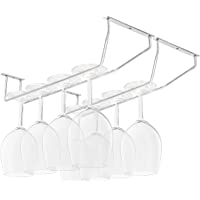 Soporte para copas de vino debajo del gabinete (4 piezas) con tornillos y enchufes de pared Acero Cromado - Soporte de…